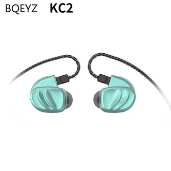 BQEYZ KC2 Fone de ouvido 2DD 2BA Quad Drivers De ouvido Estéreo de Fone de ouvido de 0,78 mm Destacável Cabo Com Microfone Para Telefone Player