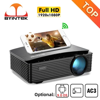 BYINTEK Projetor Full HD 1080P WiFi de Vídeo de LED Proyector K25 Projetor de Home Theater Android TV 4K Projetor de Cinema Telefone