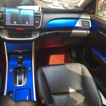 Carro-Estilo 3D 5D Fibra de Carbono Interior do Carro do Centro da Consola de Mudança de Cor de Molde Adesivo Decalques Para HONDA Accord 2014-2016