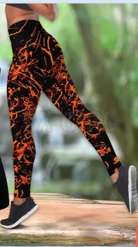 Crânio de jogo de azar Jogo Através de Impressos em 3D Tank Top+Legging Combo Roupa de Yoga Fitness Legging Mulheres 4