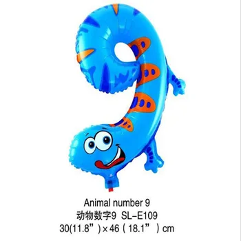 De 16 polegadas crianças do 1º Aniversário Decoração festa de aniversário de animais digital de alumínio do filme do balão 4