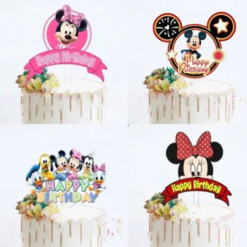 De Disney Do Minnie Do Mickey Mouse Cake Toppers Bolo Bandeira Da Festa De Aniversário De Decoração Crianças Casamento, Chá De Bebê Para Festas De Criança Presente
