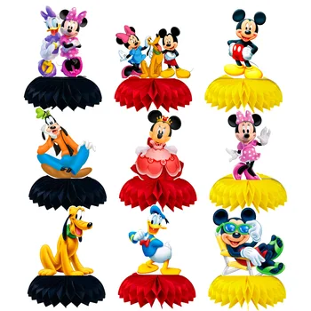 Disney Anime Mickey e Minnie Cone Festa Enfeites de Mesa Férias da Festa de Aniversário de Suprimentos Favo de mel Bola Enfeites de Mesa