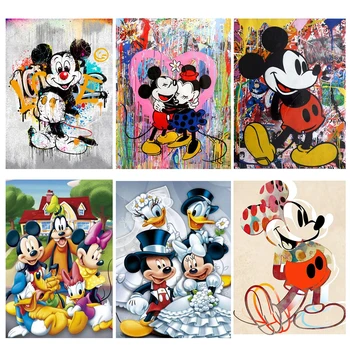 Disney Diy Mickey e Seu Amigo do Personagem de banda desenhada de Diamante Pintura Quadrado/redondo Artesanato Embutidos de Diamante Decoração Bordados