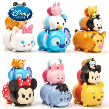 Disney Tsum Tsum Figura De Ação Do Mickey Mouse, Minnie Winnie The Pooh Ponto Q Versão Recolher Os Brinquedos De Decoração Do Bolo De Enfeite Modelo