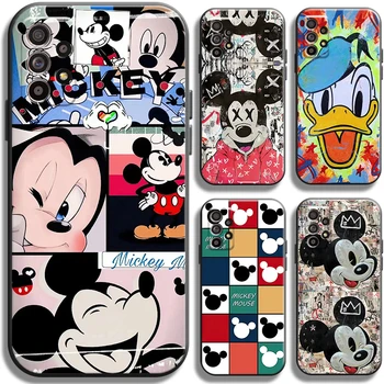 Dos desenhos animados de Disney do Mickey Graffiti Caso de Telefone Para Samsung Galaxy A52 4G A52 5G Preto Carcasa à prova de Choque Capa Shell de Volta