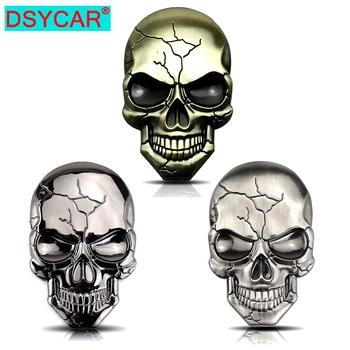 DSYCAR Crânio Decalque Emblema Emblema - 3D Premium de Metal etiqueta Autocolante de Decoração de Carros, Caminhões Motocicleta Veículo Universal