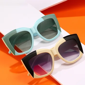 Emosnia Quadrado Oversized Óculos de sol das Mulheres da Moda Marca de Luxo Designer Gradiente de Óculos de Sol Famale Retro UV400 Óculos Tons 3