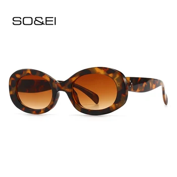 ENTÃO,&EI Retro Oval Óculos de sol das Mulheres a Marca de Moda de Designer de Unhas Óculos Homens de Tendências Gradiente de Óculos de Sol com Tons UV400