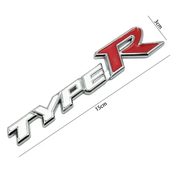 Estilo carro 3D Liga de Metal Tipo R Typer Adesivo Para Honda CIVIC Cidade CR-V XR-V HR-V, Acordo, AJUSTE de Jazz Fluxo Crider Greiz Spirior 3