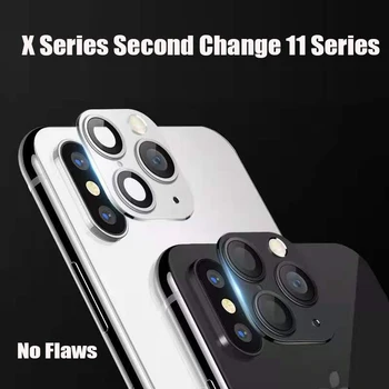 Falso Lente da Câmera Para o iPhone XS X Max Segundos Mudar a Câmera para 11 Pro Max Metal Novamente a Tela Modificado Tampa do Protetor de Filme Adesivo
