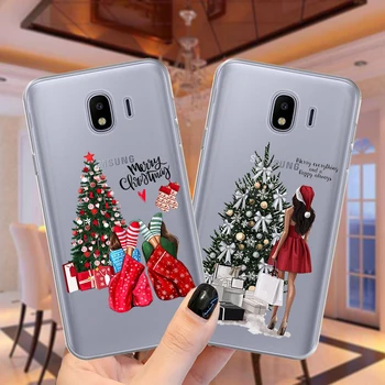 Feliz Natal Papai Noel De Ano Novo Soft Silicone Case Capa Para Samsung Galaxy J3 J8 J4, J6 Além De 2018 J3 J5 J7 2017 J5 J2 Prime