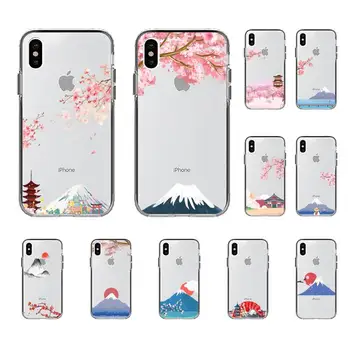 FHNBLJ Japão, monte Fuji, a montanha de flor de cerejeira Caso de Telefone para o iPhone 11 12 13 mini pro XS MAX 8 7 6 6S Plus X 5S SE DE 2020 XR caso