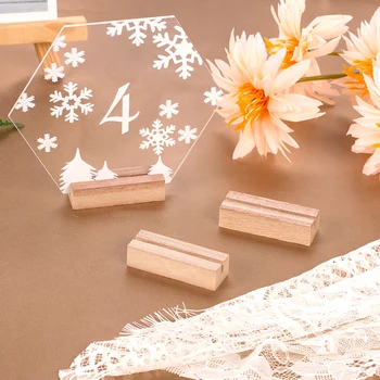 Floco de neve de Acrílico Casamento Números de Mesa Personalizadas Nome Caligrafia de Inverno Número que Vem para Casamento Moderno de Decoração de Natal 3