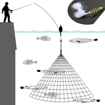 Gelo do inverno rede de Pesca de Armadilha de Malha Luminosa Talão de Compensação rede de Peixes Combater o Projeto de Cobre de Baixo Elenco Redes de Emalhar para a Pesca com Armadilhas