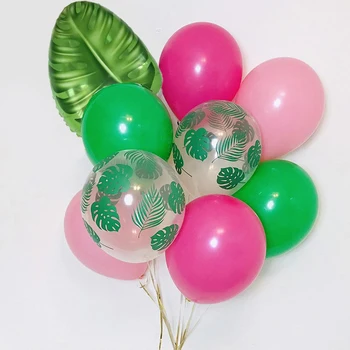 Havaianas Tropical Festa De Folha De Palmeira Balões Selvagem Uma Festa De Aniversário, Decorações De Verde Floresta Balão Safari Na Selva Festa De Balões