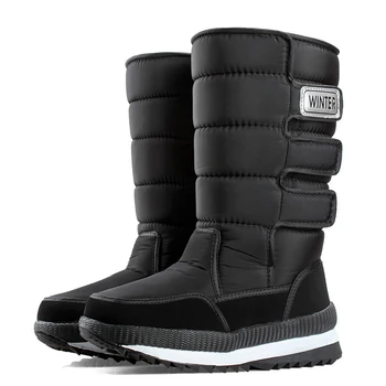 Homens de alta-top botas de neve de inverno, além de veludo de algodão quente de sapatos de homens de preto camuflagem tamanho grande, os sapatos de homem 39-47 frio botas