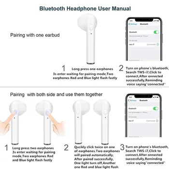i7s tws Fones de ouvido sem Fio Bluetooth 5.0 Fones de ouvido Mini esporte Fones de ouvido Caixa de Carregamento com microfone Fones de ouvido Para todos os smartphones 4