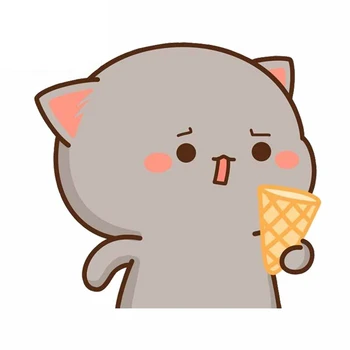 JuYouHui Acessórios do Exterior do Decalque Gato Bonito VAN de sorvete pára-choques Janela do Carro Adesivos Anime Decalques de Vinil Carro Envoltório