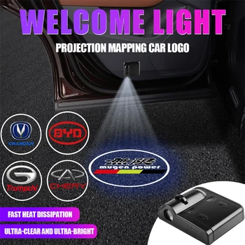 LED Porta do Carro Emblema da Luz de boas-Vindas Lâmpada sem Fio do Projetor do Laser de Acessórios Auto Para o Mazda 3 Cx5 6 2 Cx3 Cx30 Axela MS Demio etc