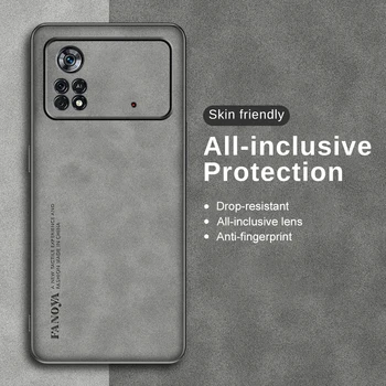 Luxo de pele de Cordeiro Caso Para Xiaomi Poco Pro X4 5G Câmara Proteger de Silicone Tampa do pára-choque PocoX4 X 4 4X NFC Pocco X4Pro Fundas