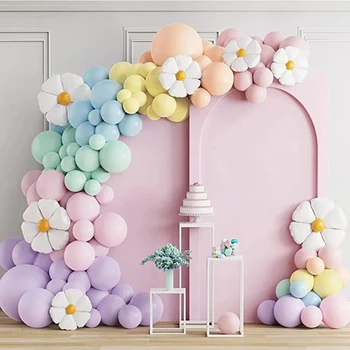 Macaron Arco-Íris Tema Balão Garland Arco Kit Sortido De Balões Para O Casamento, Chá De Bebê Festa De Aniversário, Decoração De Aniversário