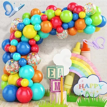 Macaron Arco-Íris Tema Balão Garland Arco Kit Sortido De Balões Para O Casamento, Chá De Bebê Festa De Aniversário, Decoração De Aniversário 3