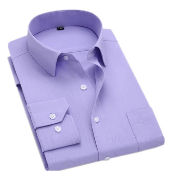 MACROSEA Estilo Clássico, de Homens Sólidos Camisas de Manga Longa masculina Casual Camisas Confortáveis e Respirável Homens Office-vestir