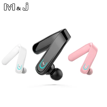 M&J de Negócios Blutooth Fone de ouvido Estéreo sem Fio HD Microfone Fones de ouvido 28Hrs Bluetooth Mãos No Carro Com Microfone Para iPhone Samsung Xiaomi