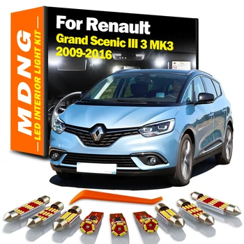 MDNG 20Pcs Para Renault Grand Scenic III 3 MK3 2009-2014 2015 2016 Veículo LED Interior da Abóbada do Mapa Kit de Luz do Carro Lâmpadas Led Canbus