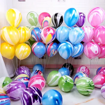 Metal balões de látex de 10 polegadas de 20 peças de balão fontes de mármore cor de metal balões de látex balão ágata