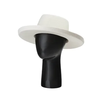 Moda Chapéus Para Mulheres De Outono Inverno Unisex Aba Larga De Lã Côncava Superior De Boné Branco Feminino De Crimpagem Homens De Chapéu Alto E Mantenha Quente Novo 2021
