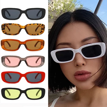 Moda Sexy Pequeno Retângulo de Óculos de sol das Mulheres do Vintage da Marca do Designer Praça Óculos de Sol com Tons Femininos UV400 Óculos de sol para Mulheres