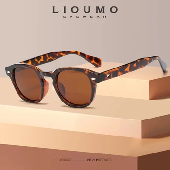 Moda Óculos Polarizados Para Homens 2021 Rodada de Mulheres de Óculos de Rebite de Óculos da Moda Tons de Leopardo Cor lunetas de soleil