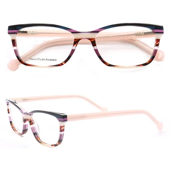Mulheres de olhos de Gato Clássico de Óculos de Moldura para as mulheres da Praça de Moda completo rim Óptico Rx Óculos, Óculos de Acetato de Leve Óculos