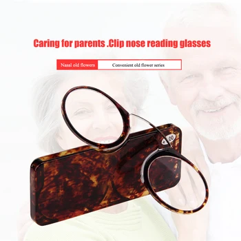 Nariz de Descanso Óculos de Leitura +1.0 +3.5 Portable SOS Carteira Leitor clip Mini óculos de leitura com o caso de Óculos de grau