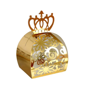 Nova Rosa da Coroa Laser Oco de Casamento Doces Caixa Misteriosa caixa de Festa Bolo de Chocolate/caixa de Favores do Casamento Para Convidados