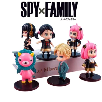 Novo Pop Anime Spy X Figura da Família Anime Figura de Modelo de Boneca Bonito Anya Acção de Recolha de um Conjunto de 6 Peças em Pvc Materiais Presentes Crianças