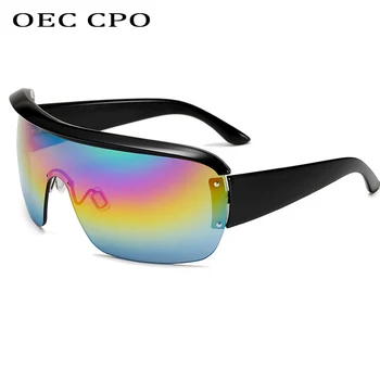 OEC CPO Espelho de grandes dimensões Óculos de sol feminino masculino da Marca do Designer de Óculos de proteção Óculos de Sol Masculino Feminino Tons UV400 Gafas De Sol O377