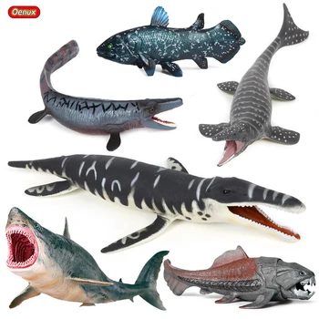 Oenux Pré-Históricos Do Mar Da Vida Animal Megalodon Dunkleosteus Terrelli Peixe Figura De Ação Plesiosaurus Dinossauro Modelo De Recolha De Brinquedos