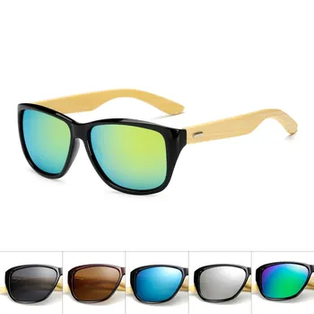 Original de Madeira de Bambu Óculos de Homens, Mulheres Espelhado UV400 Óculos de Sol de Madeira Real Tons de Ouro, Azul, Óculos de Sunglases Masculino