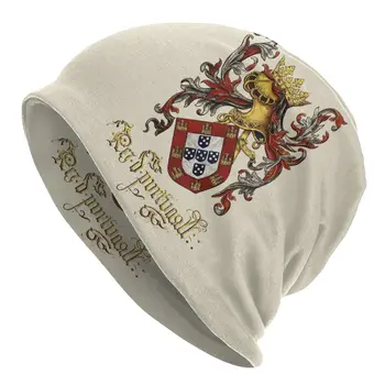 Os braços Do Rei De Portugal Bonnet Homme Legal Malha Chapéu Para Homens, Mulheres Inverno Aquecido Livro do Armeiro-Mor Beanies Caps