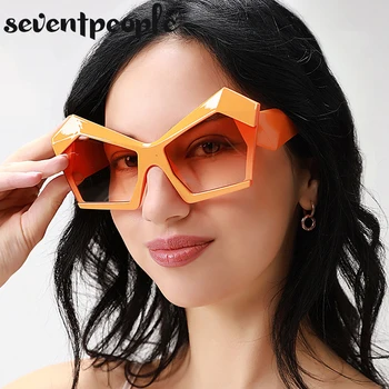 Oversized Polígono Óculos de sol das Mulheres, Em 2022, Marca de Luxo de Moda Irregular de Óculos de Sol para Homens Moda Olho de Gato Óculos de sol para Senhoras