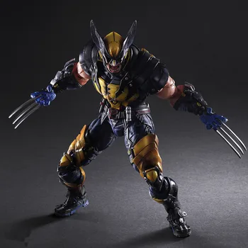 PLAY ARTS 26cm Marvel X-MEN Wolverine Action Figure Modelo de Brinquedos