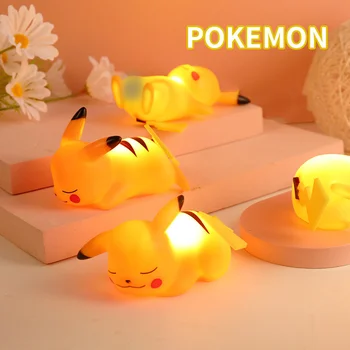 Pokemon Pikachu a Luz da Noite Animal Bonito Viveiro de Cabeceira Lâmpada para Crianças Quartos Ornamentos Crianças Luminosa Brinquedos de Presente de Aniversário