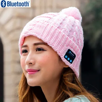 Presente de natal ! Chegada nova Bluetooth Chapéu do beanie Tampa de Malha de Inverno Magic Hands-free Music mp3 Chapéu para a Mulher os Homens Smartphones