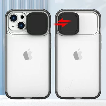 Protecção da Lente da câmara Capa para iPhone 6 6 7 Plus 8 11 12 13 Pro Max XR XS SE de 2020 Caso de Clara, à prova de Choque Deslizar de Volta Saco do Telefone 1