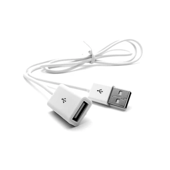 PVC branco de Metal USB 2.0 Macho para Fêmea Adaptador de Extensão do Cabo Cabo de 1m 3Ft
