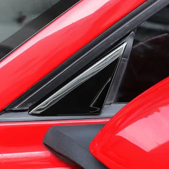 QHCP Janela da Frente Triângulo Tampa Decorativa Para Ford Mustang 15-22 WindowTrim Adesivo do Painel de Decoração Placa de Estilo Carro Acessórios
