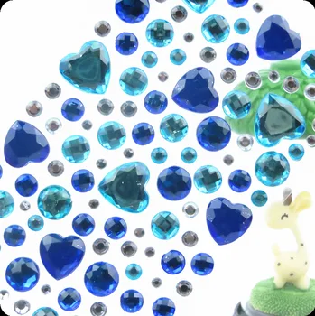 Quente 3D Crianças Gem Adesivos de Diamante Adesivo Acrílico Cristal Adesivo DIY tridimensional Decoração Strass para Crianças Meninas 1